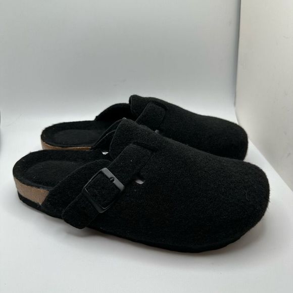 CUSHIONAIRE Womens Clog 7.5 BLACK FUR - Picture 1 of 7